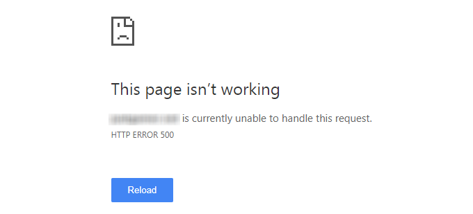 Google Chrome http 500 error