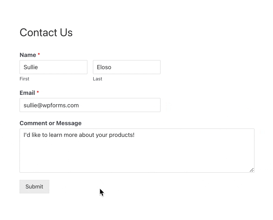 contact form with ajax