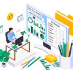 graphic illustration of person and software system