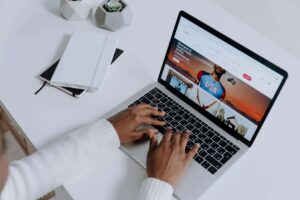 image of man working on his laptop doing web design work