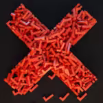 Photo of an X mark that is being made of small checkmarks