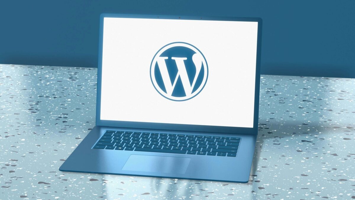 wordpress logo on laptop screen