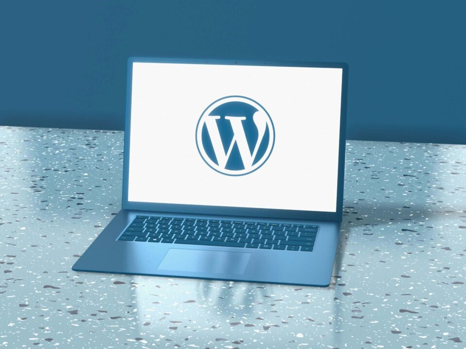 wordpress logo on laptop screen