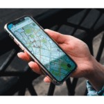 Smartphone map used for local SEO and nearby business searches